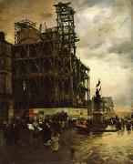 Giuseppe de nittis The Place des Pyramides oil